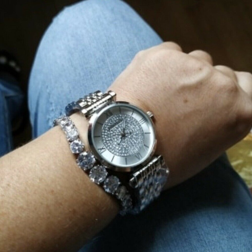 Cubic Zirconia Womens Bracelet White Gold Plated - Picture 7 of 7